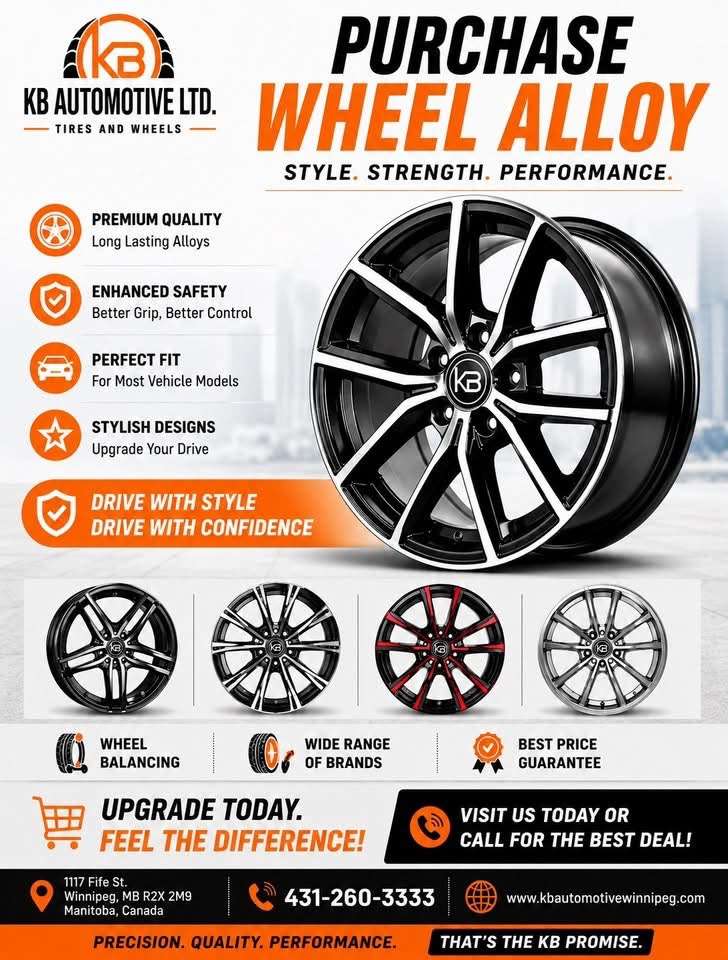 For quality wheel options and automotive solutions in Manitoba, consider KB Automotive Ltd. when looking for rims and alloy wheels that combine style, practicality, and vehicle compatibility.